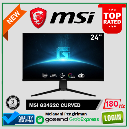 MSI G2422C Monitor Gaming 23.8 Inci VA Panel 1080p 180Hz Curved