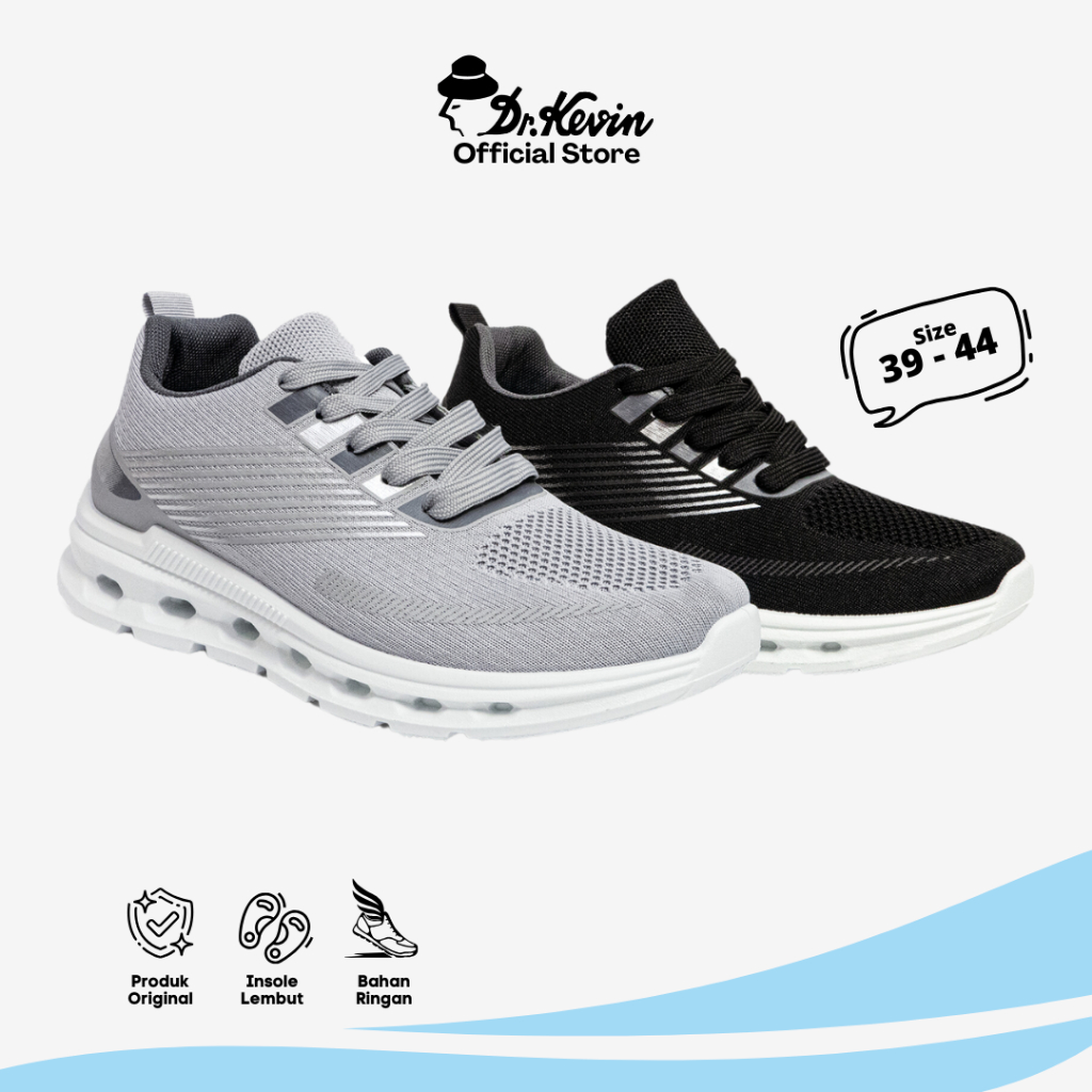 Dr. Kevin Sepatu Sport Pria Men Sneakers Sekolah Flyknit tali 889-083