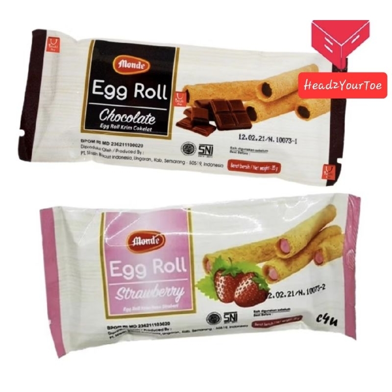 

Monde Egg Roll Chocolate dan Strawberry / Egg Roll Monde Coklat dan Strawberry 1 pack