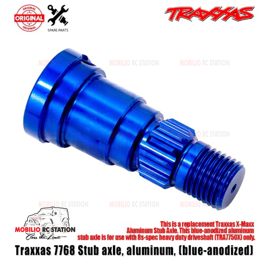Traxxas #7768 Stub Axle Aluminum Blue Anodized for Traxxas X-Maxx, XRT