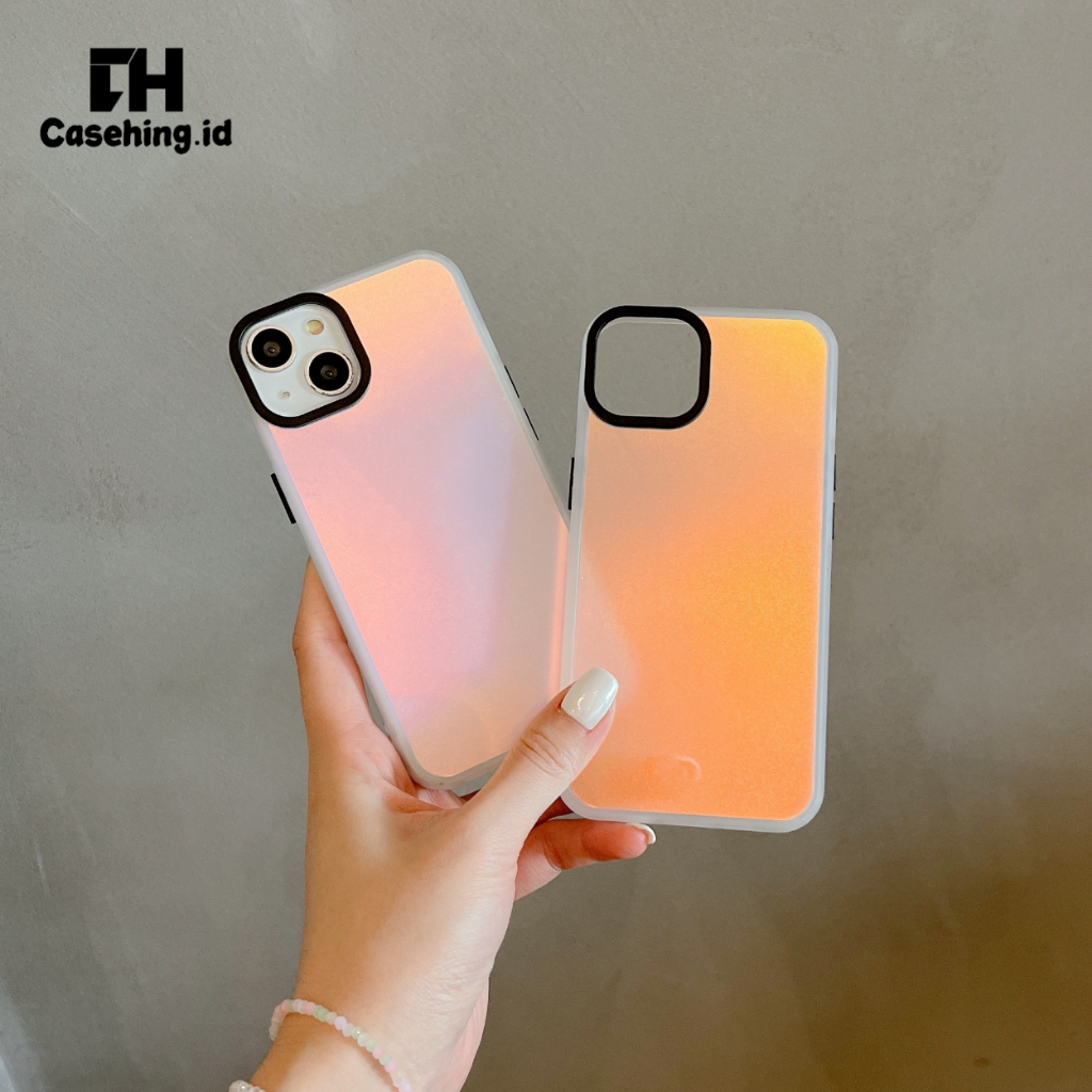 Casehing - HOLOGRAM PLAIN CASE SQUARE EDGE IPHONE 7 8 SE PLUS XS MAX XR 11 12 13 14 15 PRO PROMAX MI