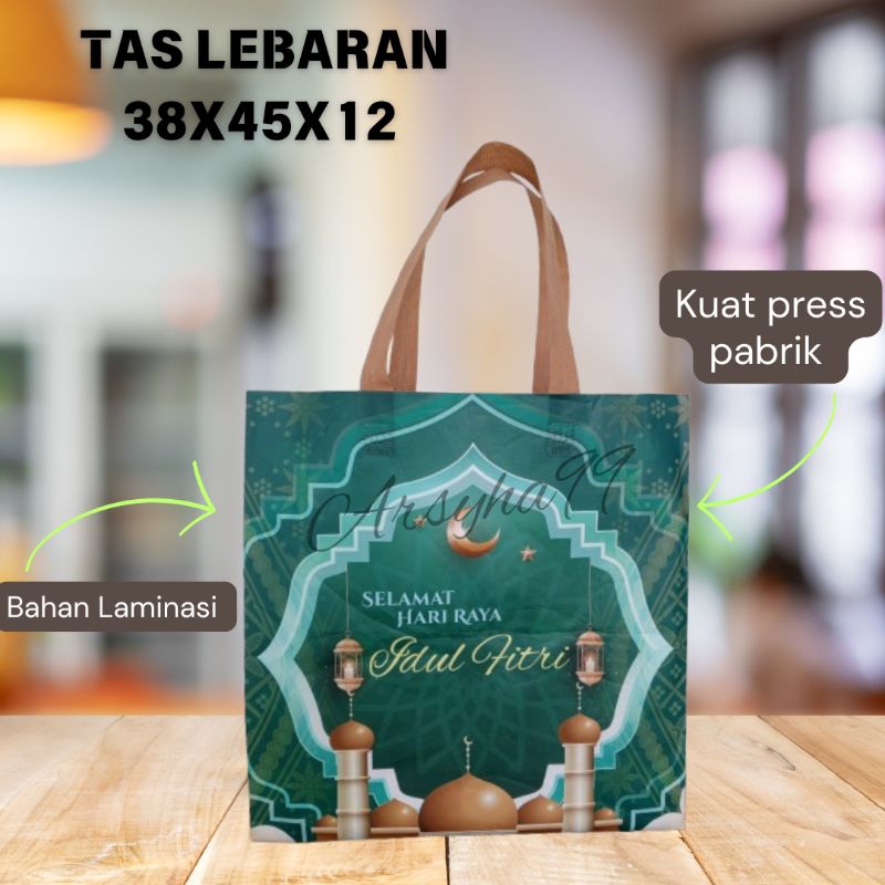 

Tas Lebaran 1 lusin idul fitri (12pcs) Laminasi ukuran 38x45x12