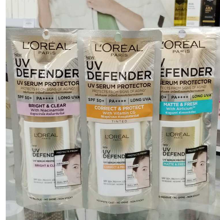 LOreal Paris UV Defender Serum Protector Sunscreen SPF 50+ / PA ++++ Skin Care - 50ml (Untuk Mencega