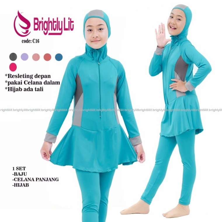 Harga Bersahabat 413 thn baju renang anak perempuan muslimah pakaian renang anak perempuan muslim ba