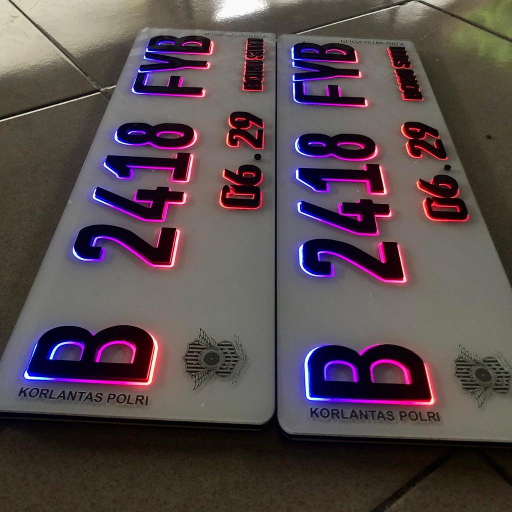 Plat nomor mobil LED keren  murah / plat nomor mobil