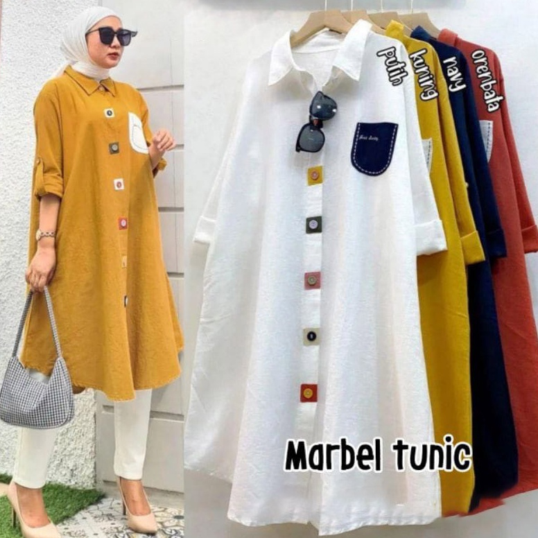 Max Sale Vallina Outfit  Marbel Long Tunic Baju Atasan Wanita Muslim Modern Crinkle Premium M  XL