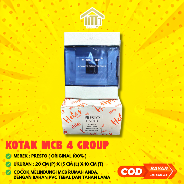 PRESTO BOX MCB 4 GROUP INBOW TANAM TUTUP TRANSPARAN / BOX MCB PRESTO 4 GROUP / BOX MCB 4 GROUP PREST