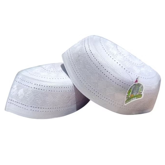 Grosir Peci Kopiah Songkok Bangladesh Original Al Faruq Putih Motif isi 10 pcs (setengah kodi) murah
