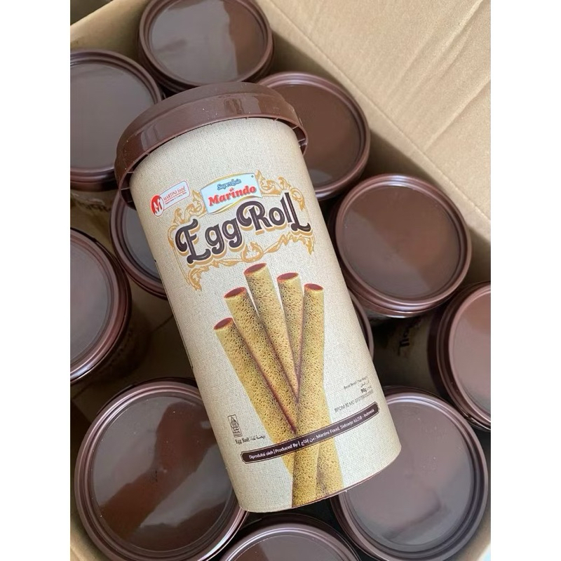 

( 1 DUS ISI 12 TOPLES ) Egg Roll Marindo 90gr / Egg Roll 1 dus 12 Toples