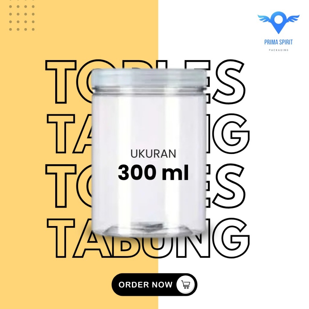 Toples Plastik 300/ Toples Tabung 300ml / jar plastik pet 300ml