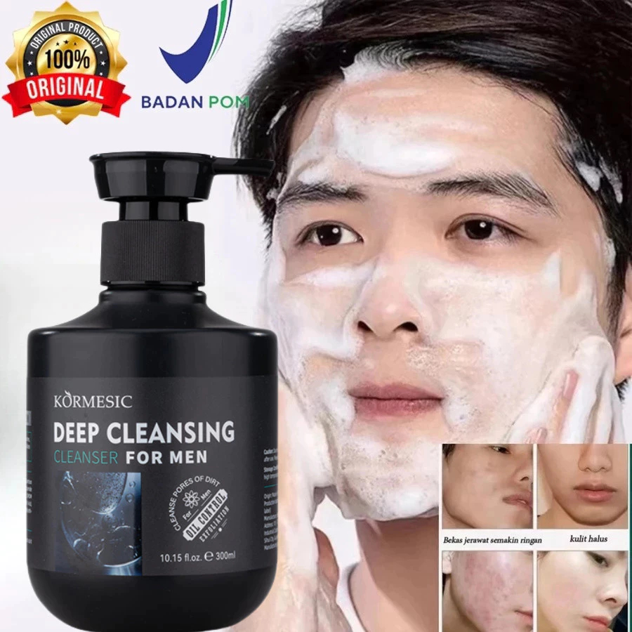 300ml Pembersih Wajah Pria Pembersih Wajah Jerawat Pemutih Wajah Pria Tungau Pembersih Jerawat Dan K