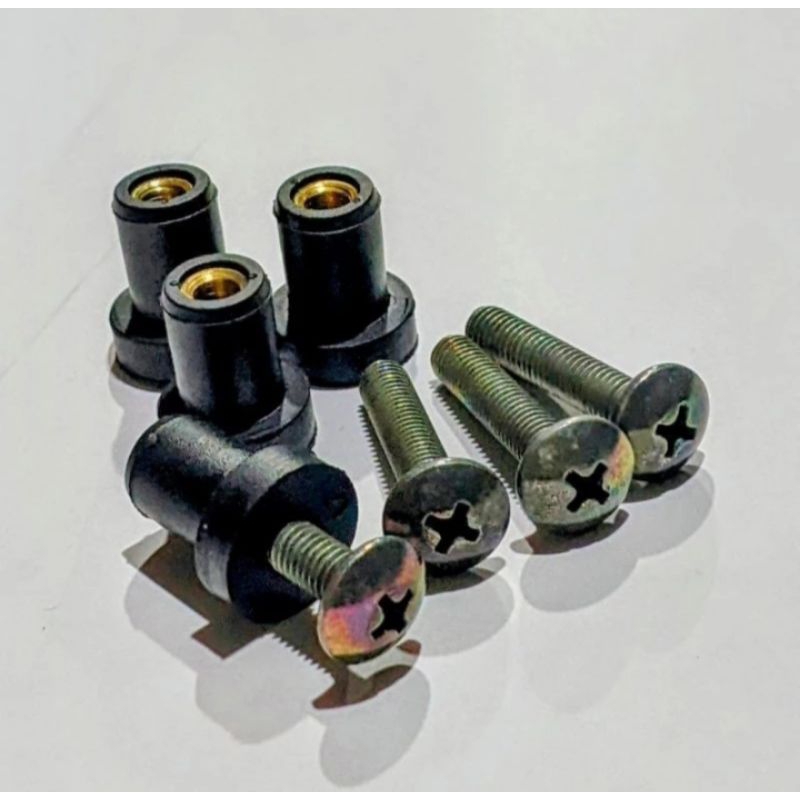Baut Besi Dan Spacer Karet visor nmax lexi aerox Vixion  dll - baut spacer karet visor - baut besi m