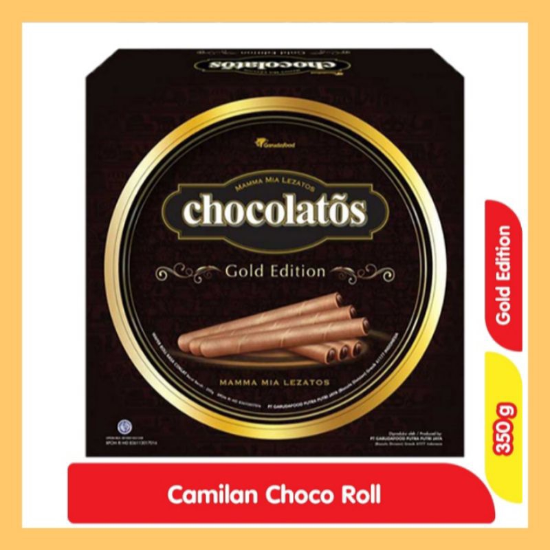 

Gery Chocolatos Gold Edition Wafer Roll Kaleng 350gr