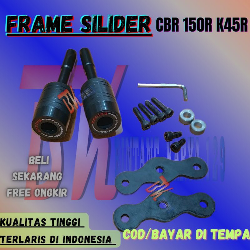 Frame Slider CBR 150R K45R 2021 Jalu Agna Full Hitam Aksesoris Variasi