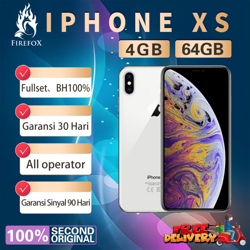 iPhone Xs 64GB Bekas Second Original100% Fullset All Sim Mulus Normal Like New Hp 3utools All Green
