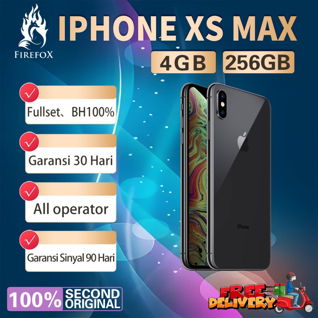 iPhone Xs Max 256GB Bekas Second Original100% Fullset All Sim Mulus Like New Hp 3utools All Green