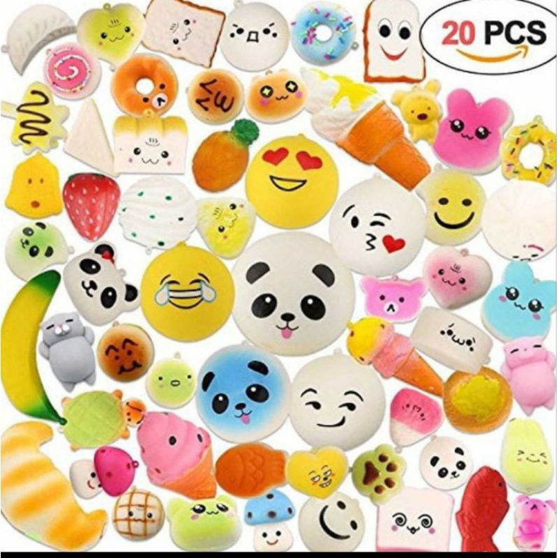 Squishy Paket Hemat Murah isi 20pcs Squishy Lucu Slow Rising Scanted Stress relieve toys Squishy Mak