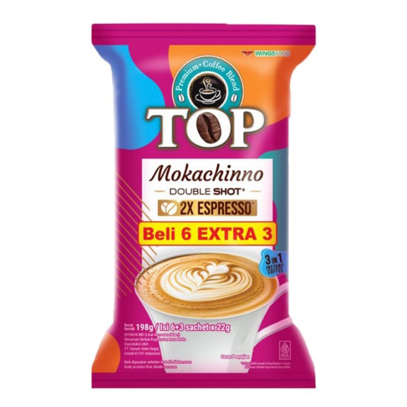 

Top coffee kopi instan mokachinno double shot 9 x 22 g