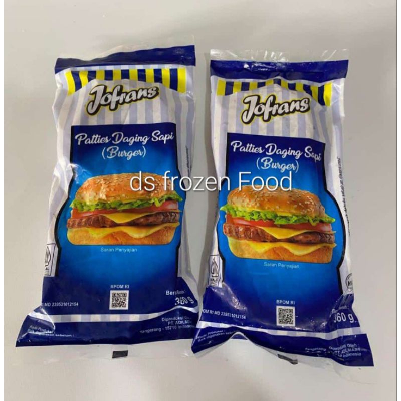 

Jofrans Beef Patties Burger Sapi | 360gr | isi 6