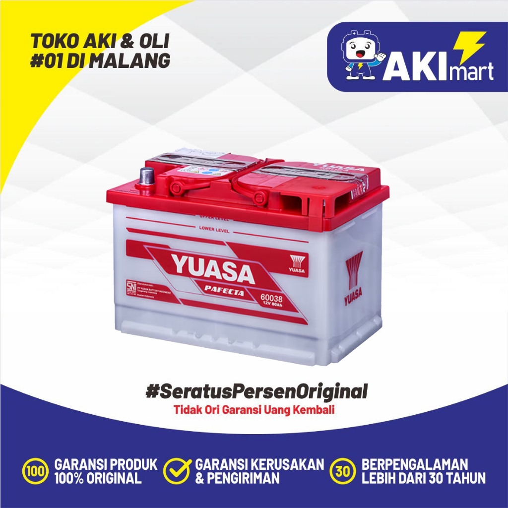 Aki Mobil Yuasa 60044 12V - 80AH 100% Original