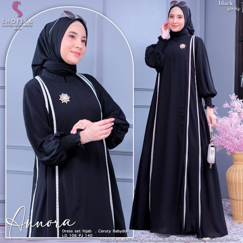 ANNORA BY SHOFIYA/QANITA DRESS BY SHOFIYA/AYUDIA BY SHOFIYA GAMIS SET HIJAB ORI SHOFIYA RIYANI YURRA