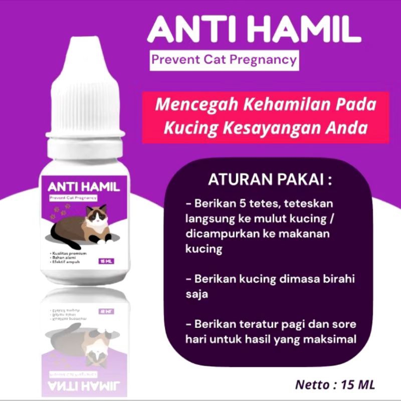 obat ANTI HAMIL kucing 15ml | KB kucing | obat mencegah kehamilan pada kucing