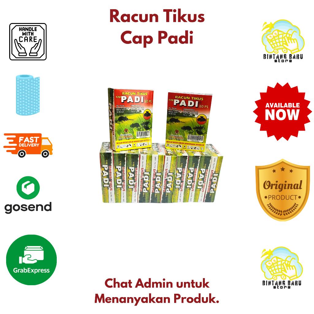 [HARGA 10 BOX] CAP PADI - RACUN TIKUS SERBUK / PEMBASMI TIKUS / PEMBASIMI HAMA TIKUS AMPUH