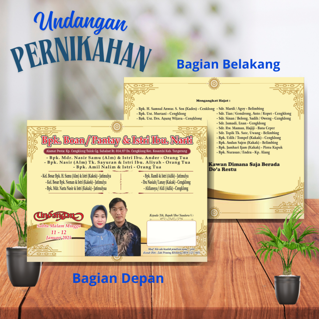 Undangan Pernikahan Custom Full Colour ZAAZFA 001