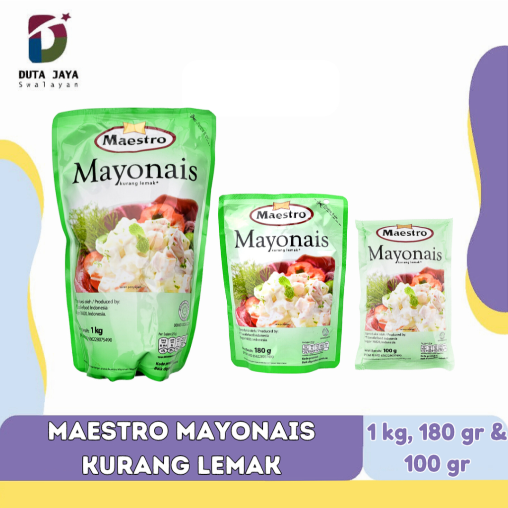 

Maestro Mayonais Kurang Lemak 1kg 180gr 100gr