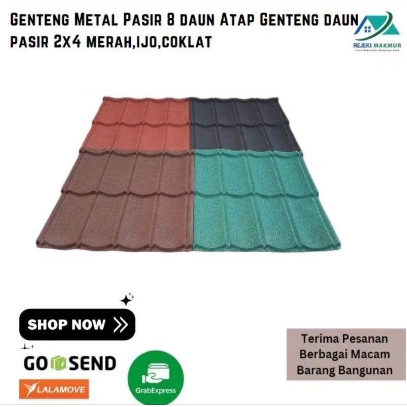 Genteng Metal Pasir 8 Daun warna HITAM Pesanan khusus Bp Rengga
