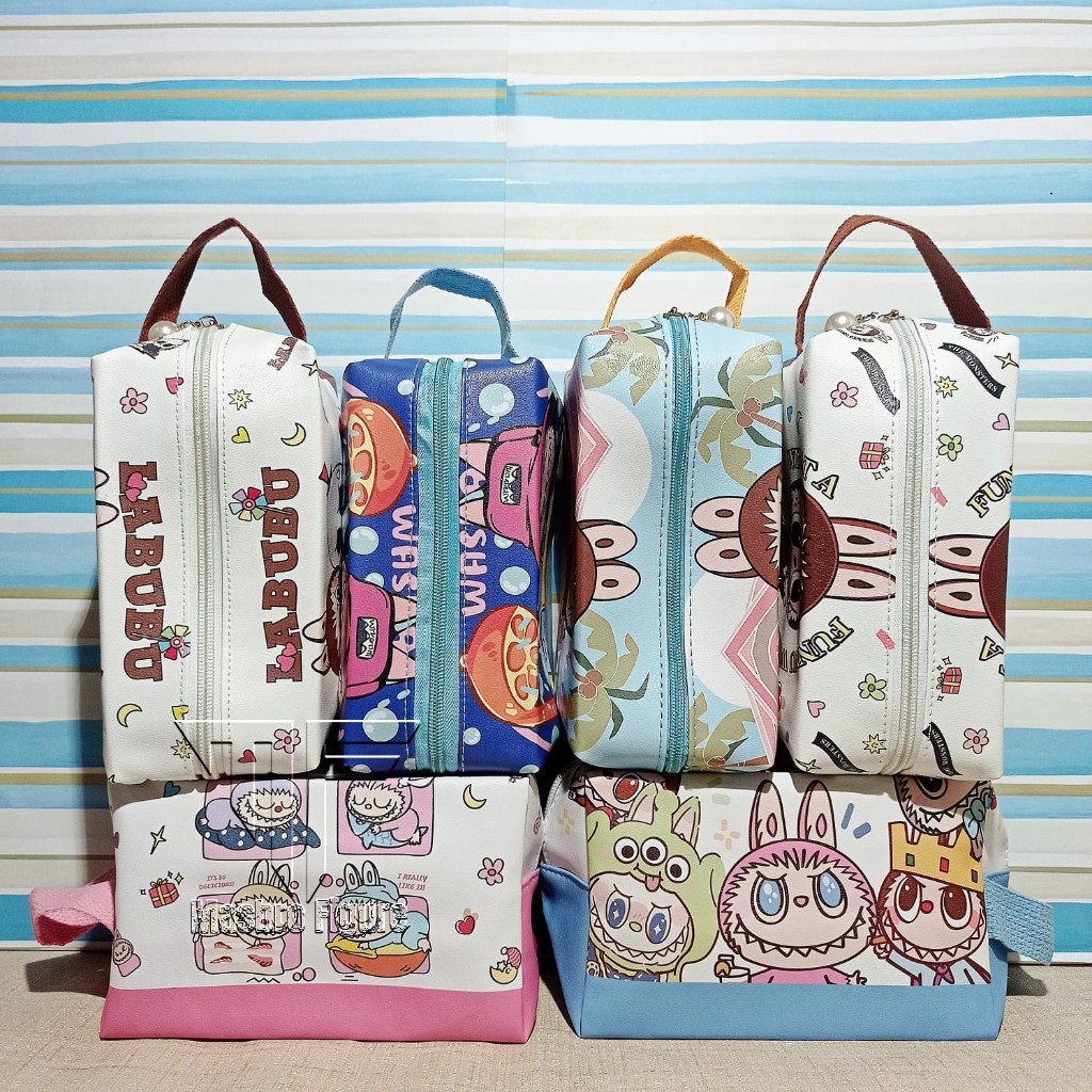 

Stationery Tempat Pensil Karakter Labubu / Tas kosmetik labubu Waterproof Random