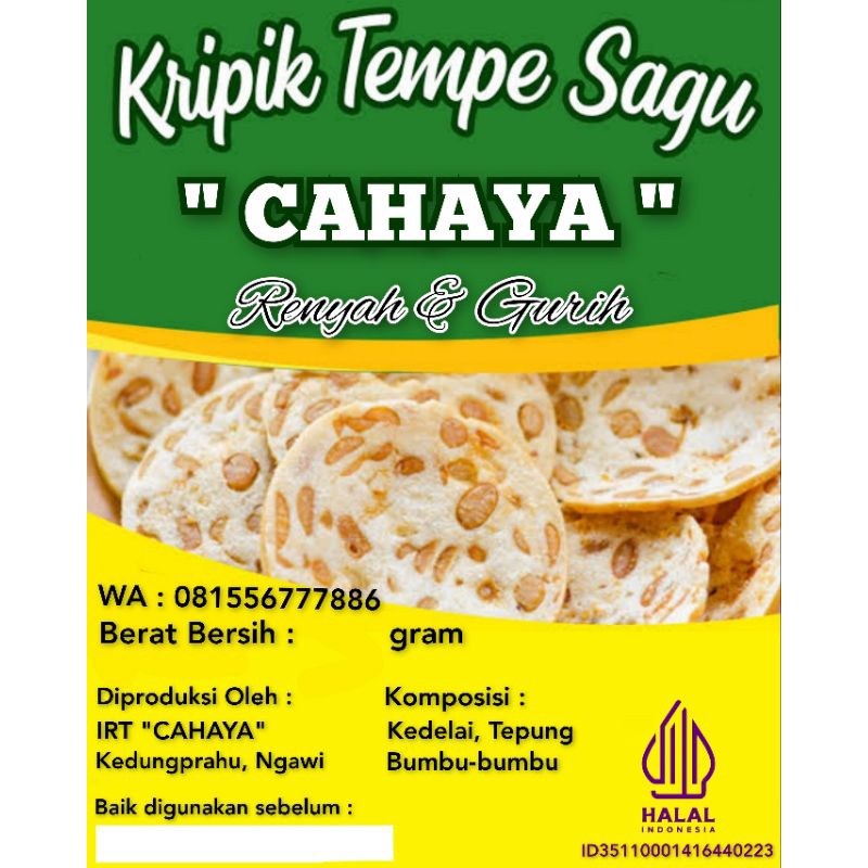 

Keripik Tempe Sagu Bulat Keripik Tempe Koin