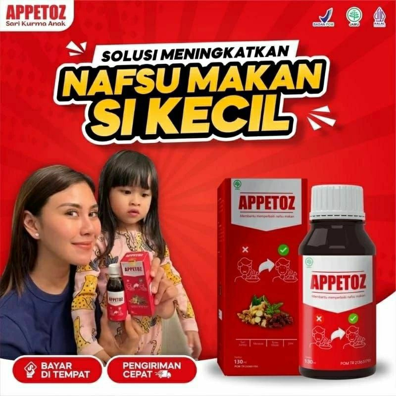 

Ready Stock Appetoz Sari Kurma - Meningkatkan nafsu makan - Melancarkan pencernaan (Agen Resmi Lampung))