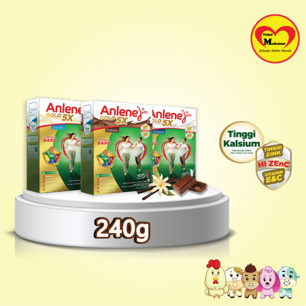 

Anlene Gold 5X Vanila / Original / Coklat 240gr / Toko Makmur Gresik