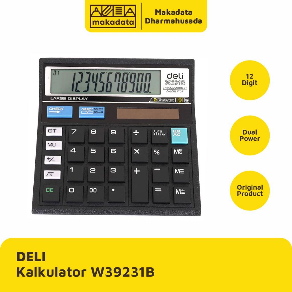 

DELI CALCULATOR W39231B BLACK ( 1 PCS )