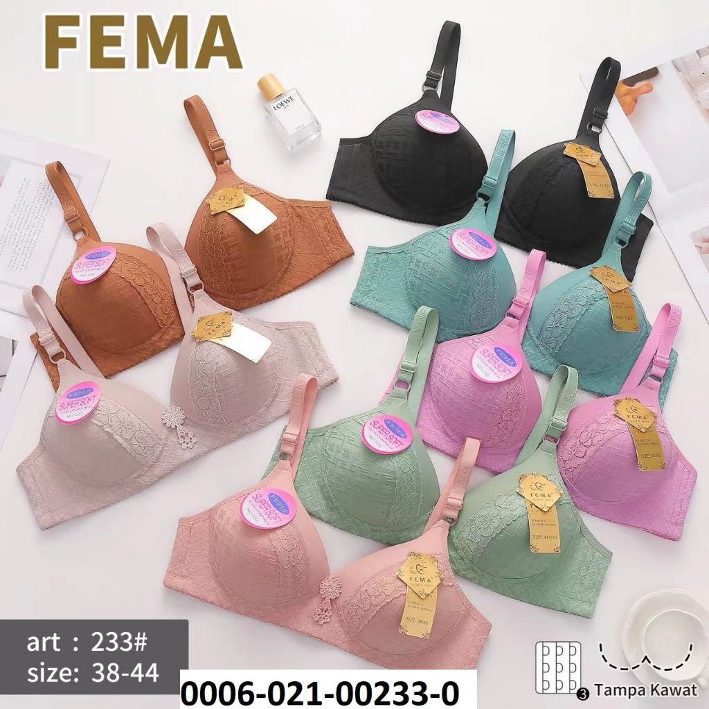 [PROMO LIVE] FEMA Official Shop Ecer 1 Pcs BH Bra 233 Renda Tanpa Kawat
