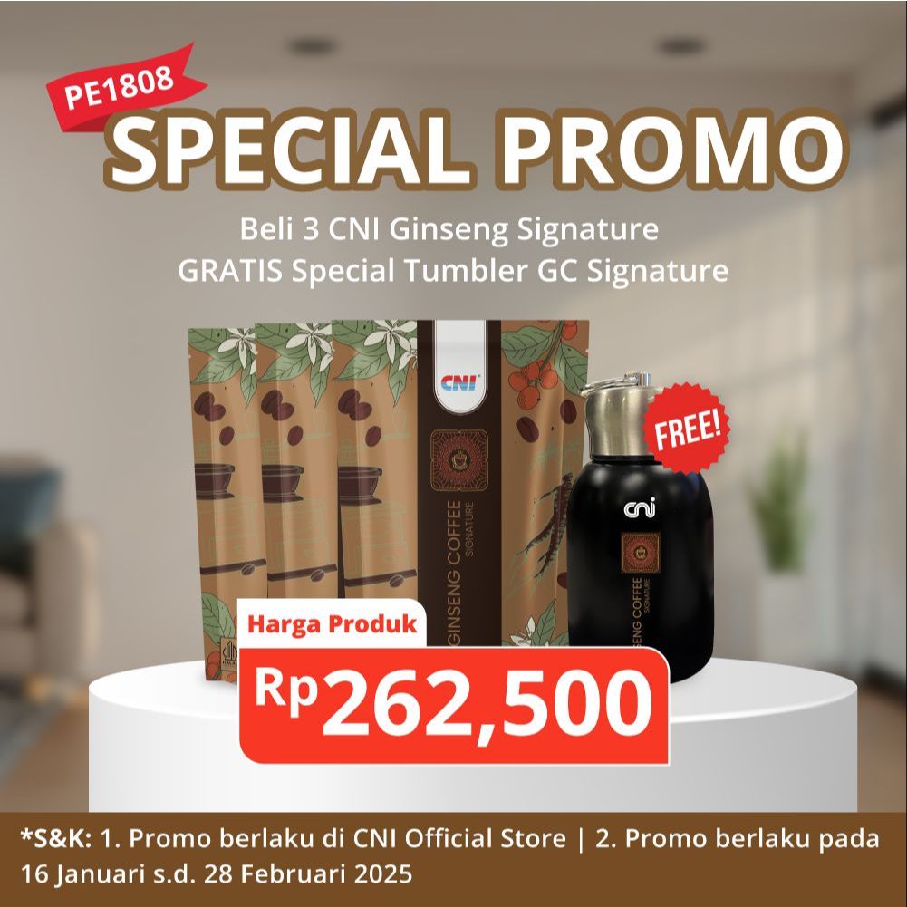 

3 CNI GINSENG COFFEE SIGNATURE FREE 1 SPECIAL TUMBLER GC SIGNATURE