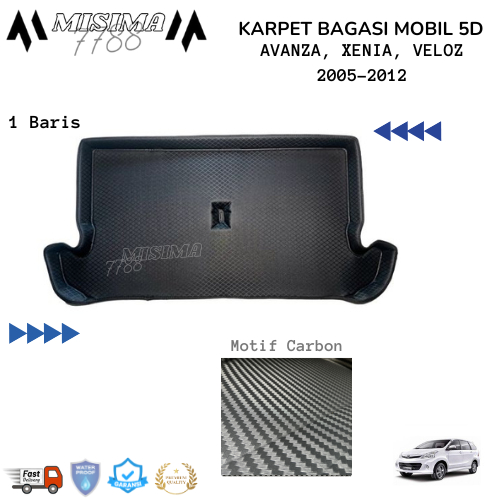 Karpet 5d bagasi mobil Toyota Avanza / Xenia / Veloz untuk tahun lama
