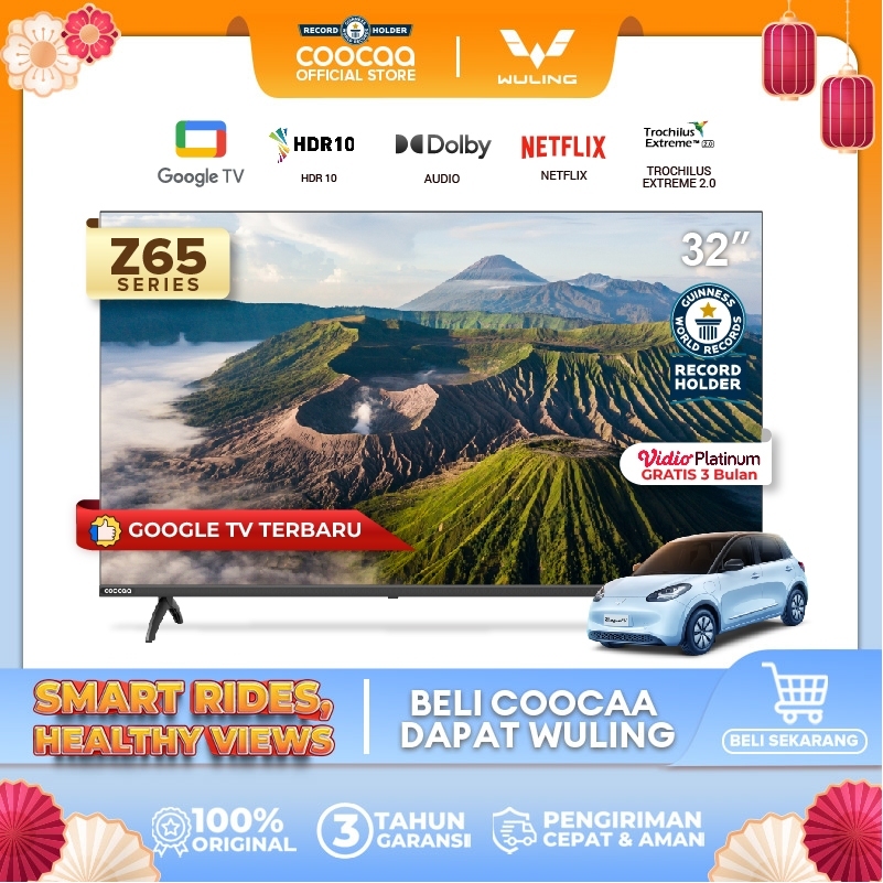 COOCAA 32 inch Z65 GOOGLE TV-2K LED-TV COOCAA 32Z65 SMART ANDROID TV BEZELESS