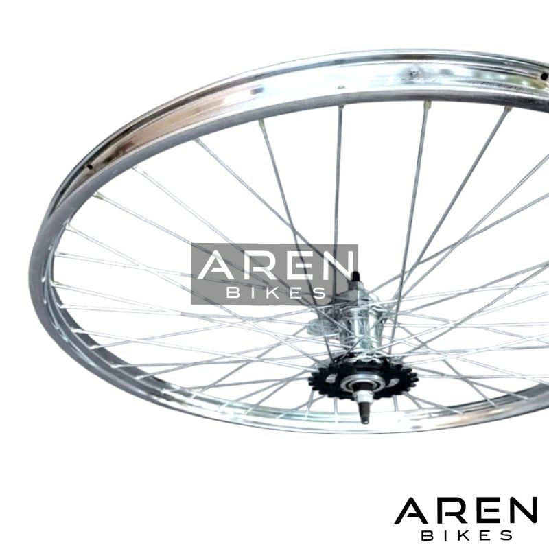 WHEELSET SEPEDA 26 JENGKI ARAYA TORPEDO BELAKANG 26 x 1 3/8 BESI CHROME LUBANG 40 26x1 3/8 VELG RIM 