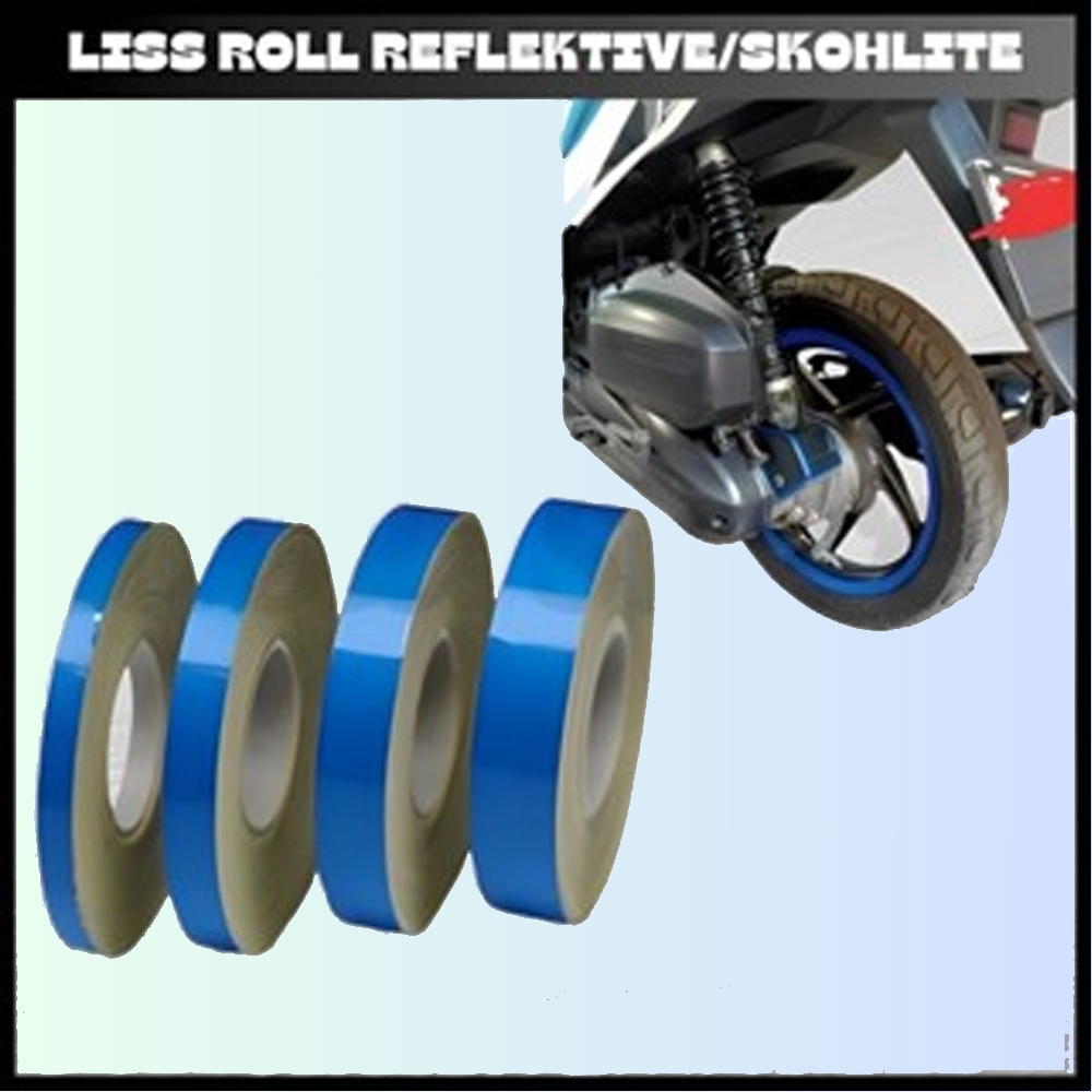 Sticker Stiker Sticker List Velg Roll Gulung Motor Mobil variasi Stiker Vlag Motor BIRU