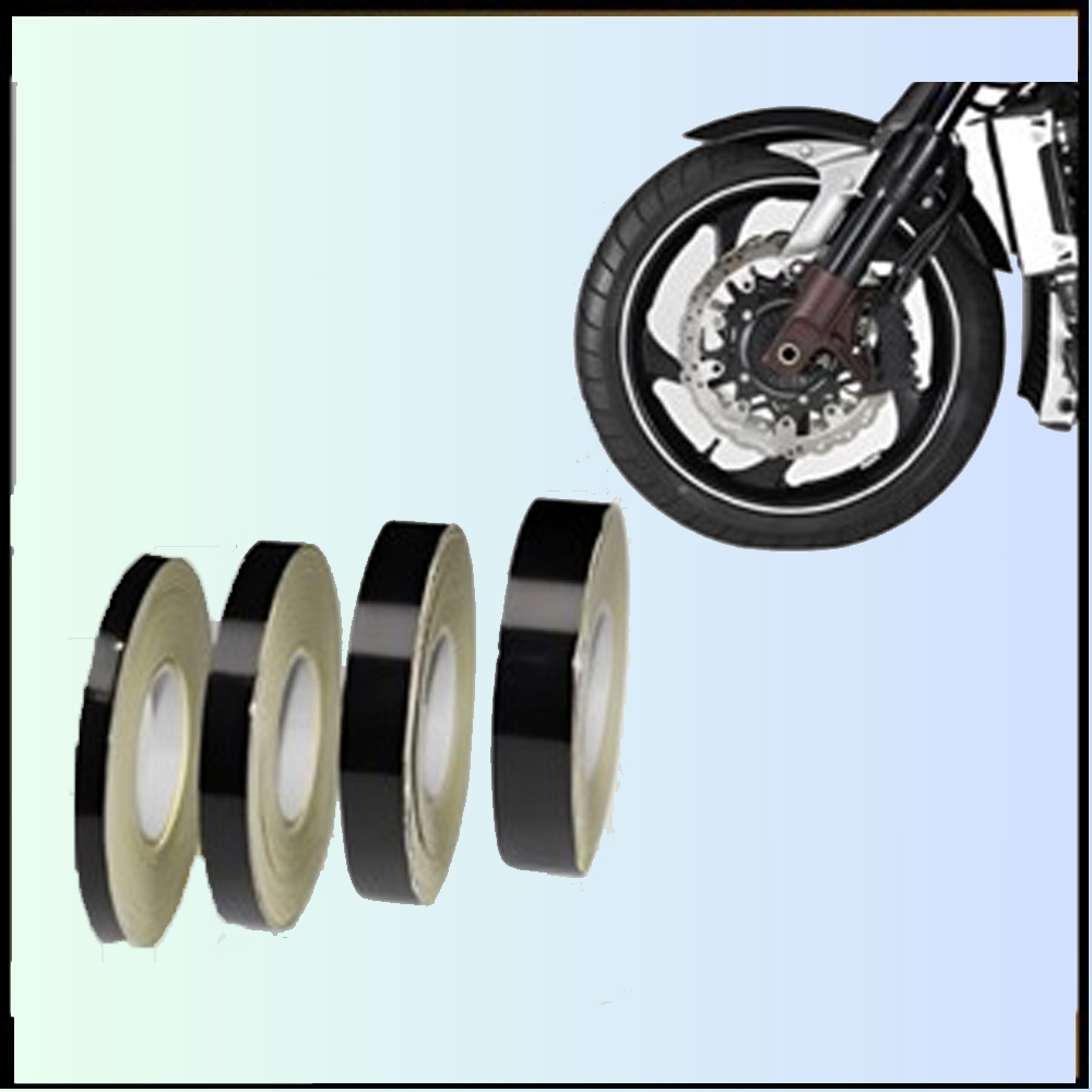 Sticker Stiker Sticker List Velg Roll Gulung Motor Mobil variasi Stiker Vlag Motor Hitam