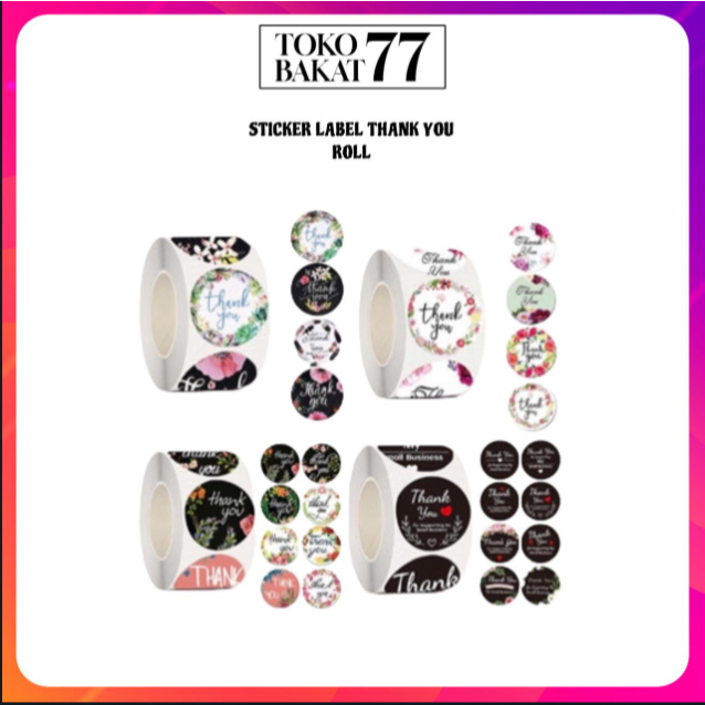 

STICKER LABEL THANK YOU TEMPEL LUCU / STICKER ROLL UCAPAN TERIMAKASIH