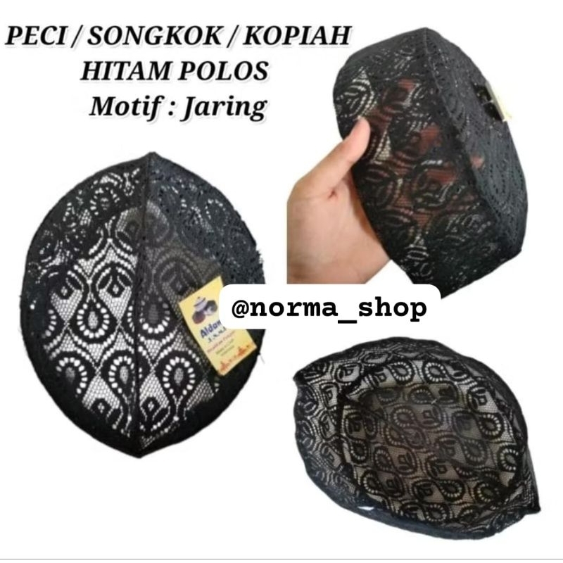 PECI / KOPIAH / SONGKOK JARING HITAM POLOS