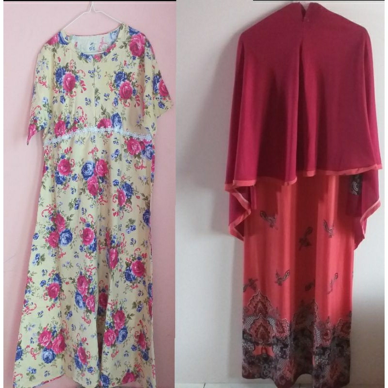 Dress/Blouse Bunga Bunga Lengan Pendek/Lengan Panjang Preloved