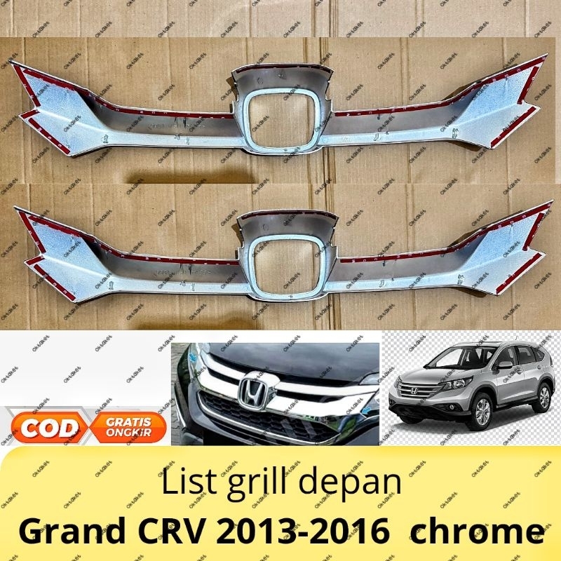 cover grill depan grand CRV 2013 2014 2015 2016 prestige chrome
