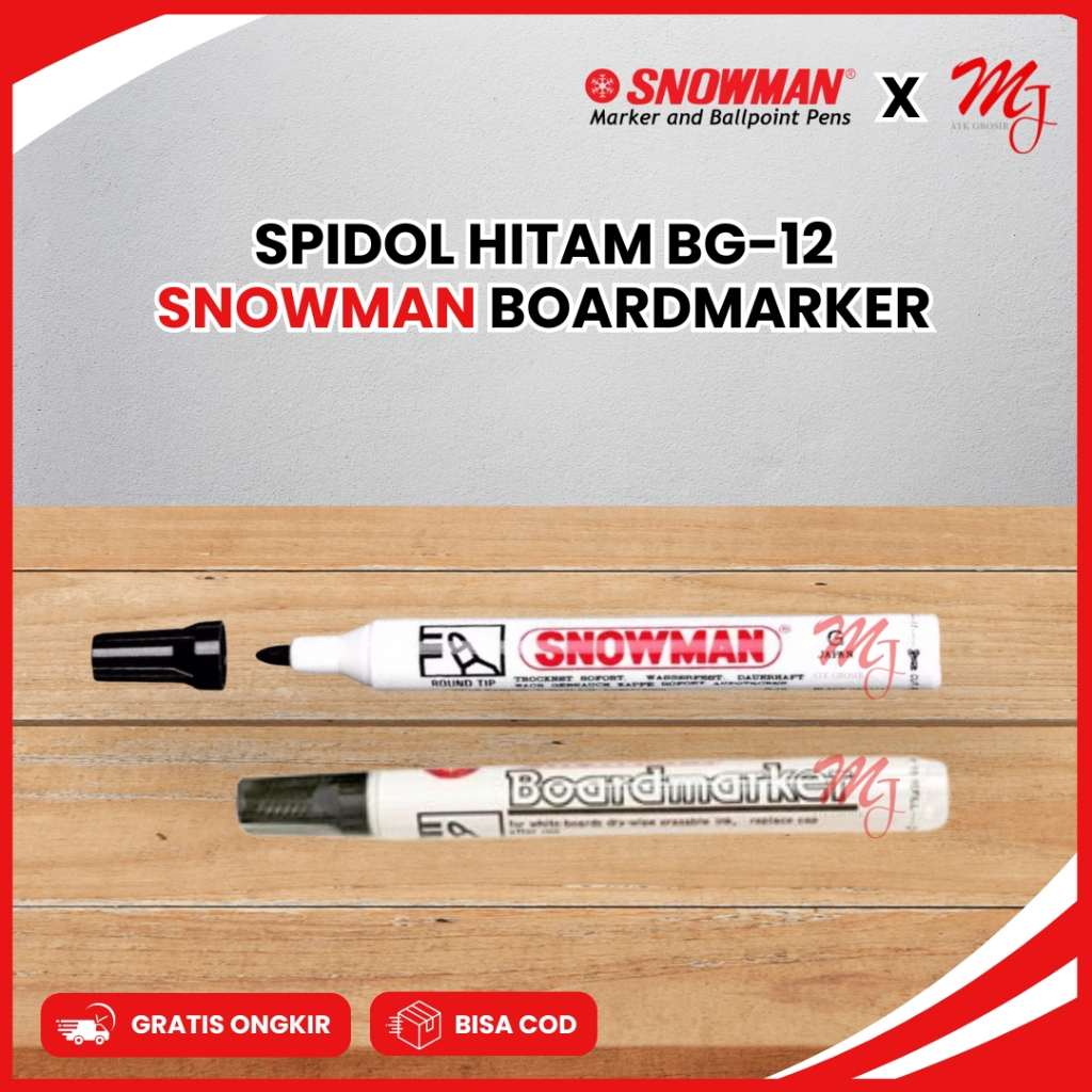 

(12 pcs) Spidol Papan Tulis Whiteboard Marker Snowman BG- 12