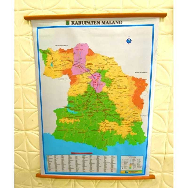 

Peta Bingkai Kabupaten Malang Kecil ukuran 105 x 75cm