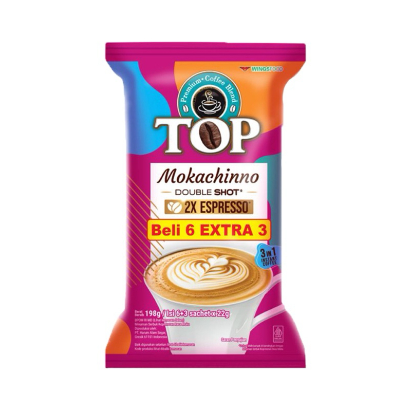 

Top Coffe Kopi Instan Mokachinno Double Shot 9 x 22 gram