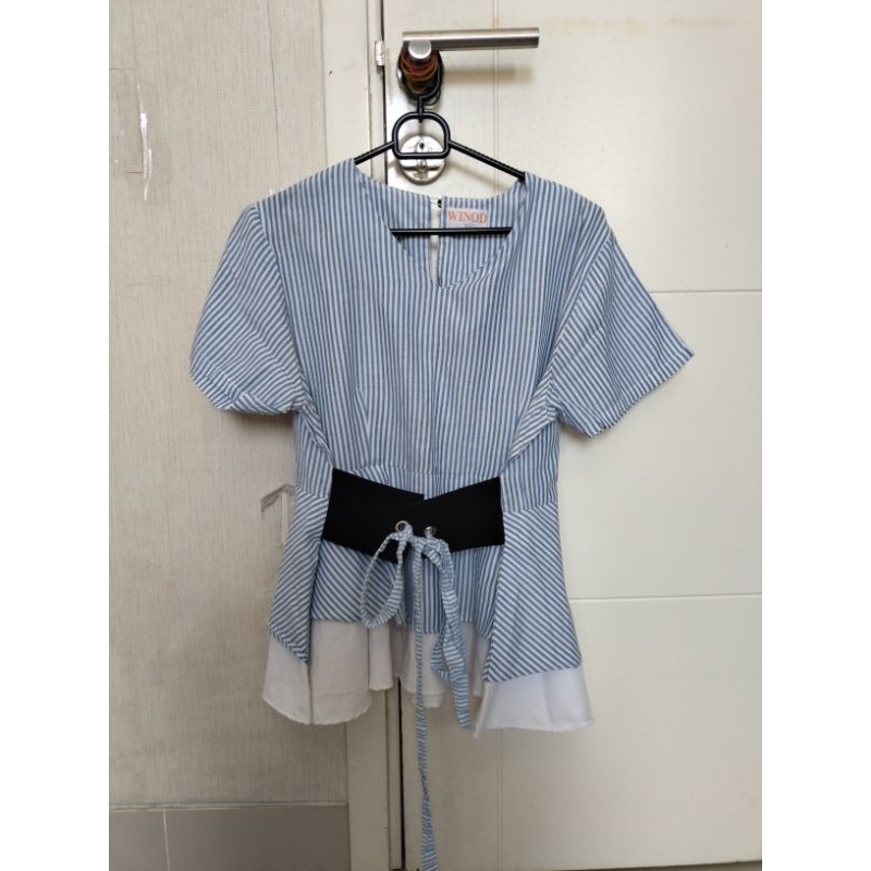 Winod Blouse - baju biru - atasan wanita biru
